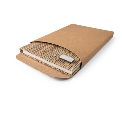NERUDA. A5 notepad with hardcover made from natural straw fibres
